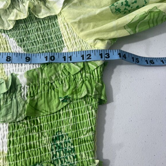 Sabo Mini Dress Women Berlyn Shirred Ruffle Party Vacation 90s Y2K - Picture 6 of 12